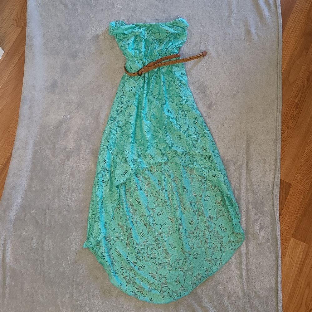 Green flowered dress
